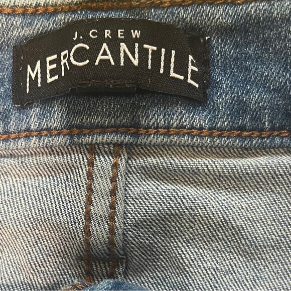 J Crew Mercantile Denim Mini Skirt Womens Size 8 Raw Hem Cowgirl Rodeo Country - Picture 5 of 9
